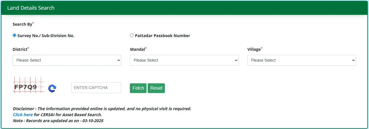 Bhu Bharathi Portal Land Details